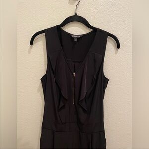 Express Black Sleeveless Ruffle Front Jumpsuit – Size 4